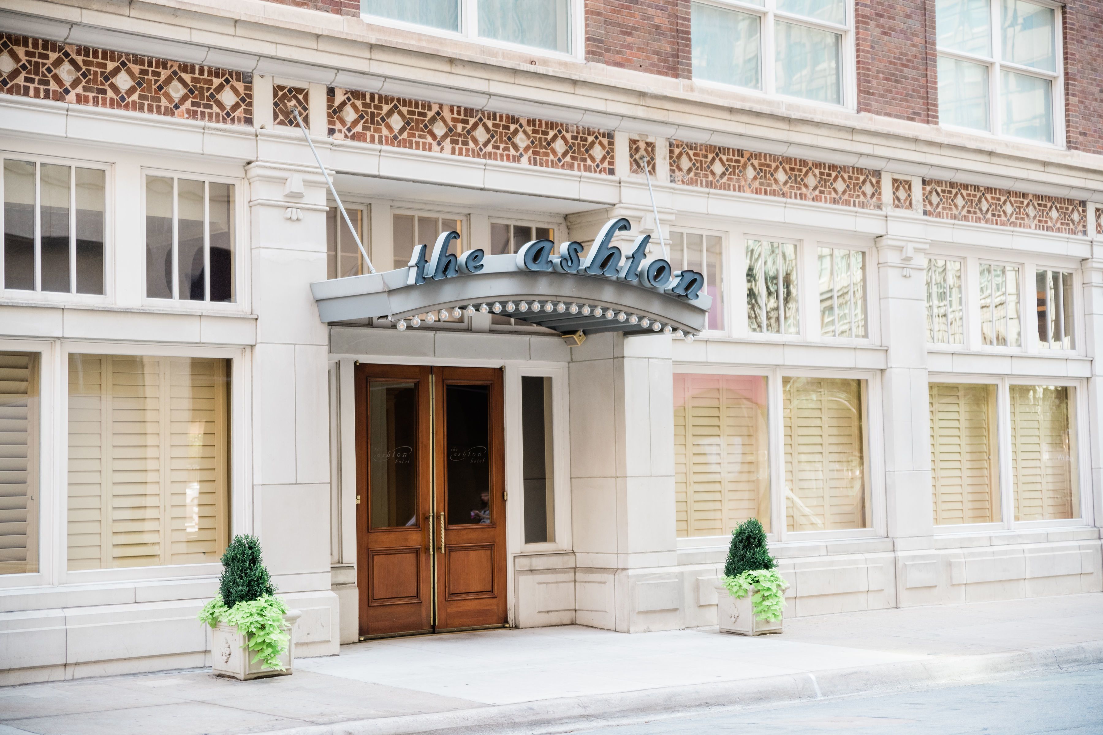 Historic entrance to The Ashton Hotel in downtown Fort Worth