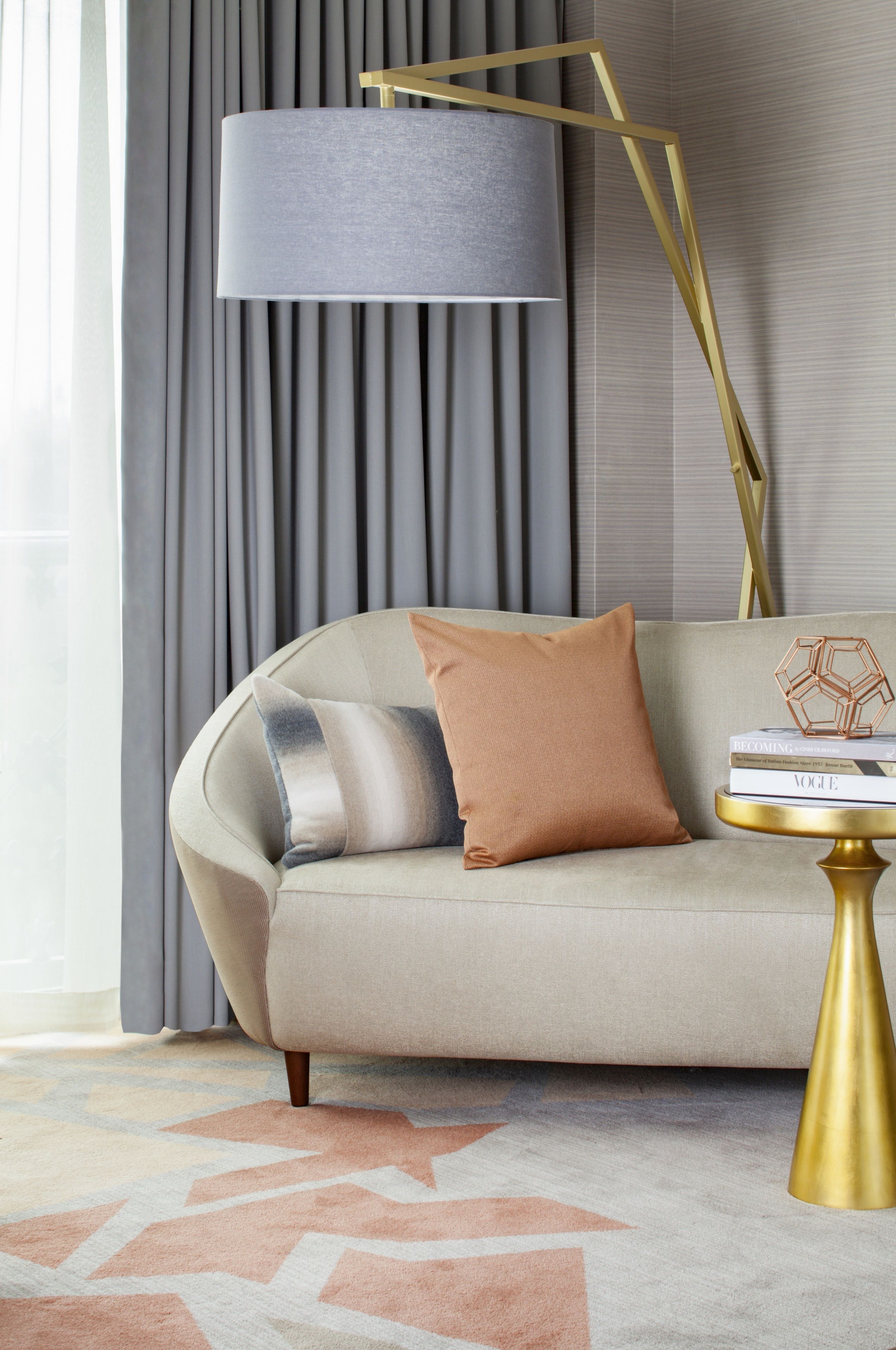 Sitting area shown with Hotel Crescent Court’s Deluxe King category